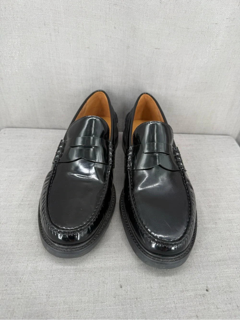 Cole Haan Pinch Prep Penny Loafer Black sz 8 Slip On Glossy  Dress Shoe